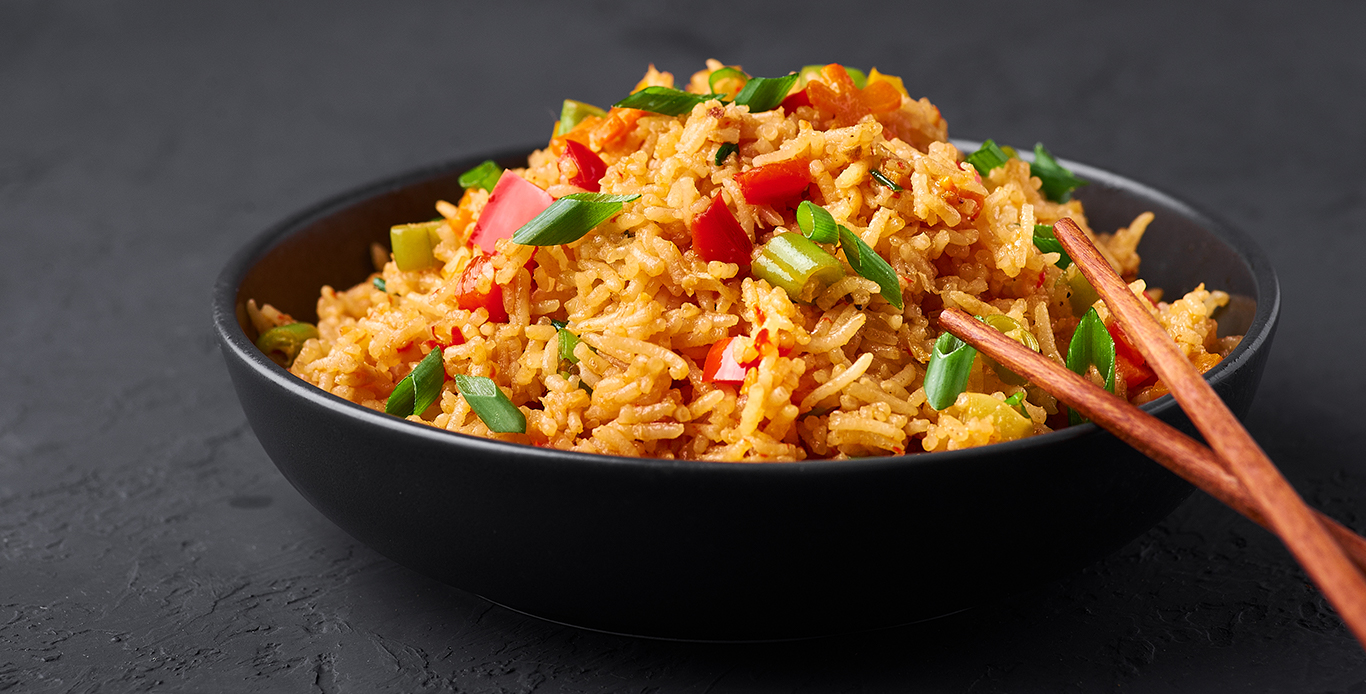 Burnt Garlic Schezwan Fried Rice 